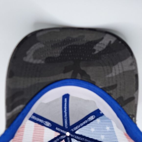 Ford Gray Camo American Flag Trucker Mesh Cap Built Ford Tough Snapback - Picture 7 of 9